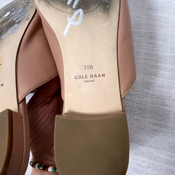 Cole Haan Leather Authentic Fur Leopard Print Mules Flats - Women’s 7.5 - Picture 10 of 10